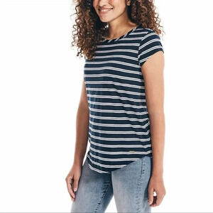 Nautica ladies slub tee size small blue